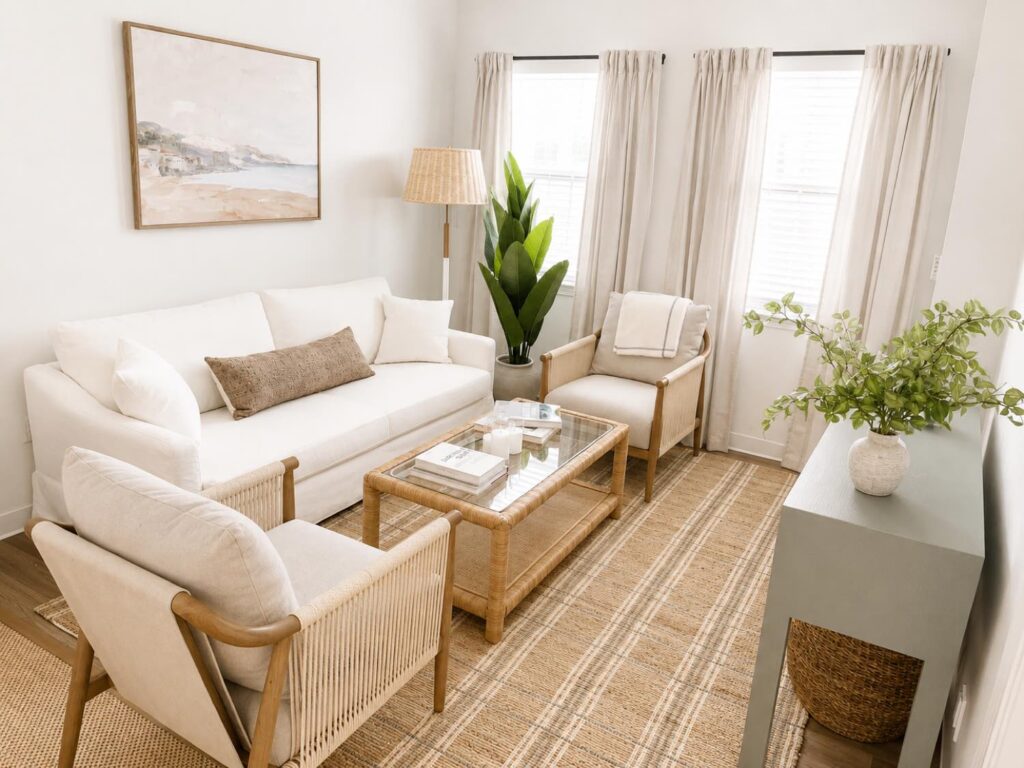 Model apartment living room at Wingate Residences at Pleasant Bay